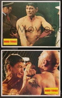 1d384 HARD TIMES 7 LCs 1975 Walter Hill directed, barechested fighter Charles Bronson, James Coburn!
