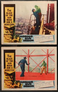 1d659 HIDEOUS SUN DEMON 4 LCs 1959 great images, the blaze of the sun made him a MONSTER!