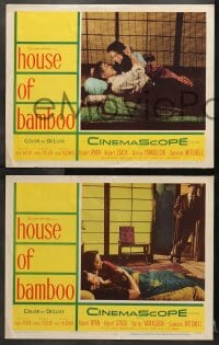 1d573 HOUSE OF BAMBOO 5 LCs 1955 Sam Fuller, Robert Ryan, Robert Stack, sexy Shirley Yamaguchi!