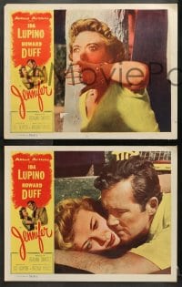 1d663 JENNIFER 4 LCs 1953 great images of Ida Lupino, terrified of a murderer!