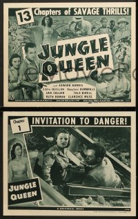 1d665 JUNGLE QUEEN 4 chapter 1 LCs 1945 Edward Norris, Universal serial, Invitation to Danger!