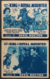 1d166 KING OF THE ROYAL MOUNTED 8 LCs 1940 serial, Devil Doctor, complete set for chapter four!