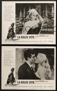 1d392 LA DOLCE VITA 7 LCs R1966 Federico Fellini, Marcello Mastroianni, sexy Anita Ekberg!