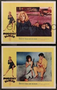 1d768 MODESTY BLAISE 3 LCs 1966 Bob Peak border art of sexiest female secret agent Monica Vitti!