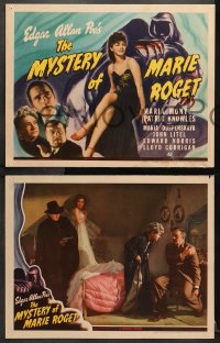 1d208 MYSTERY OF MARIE ROGET 8 LCs 1942 Edgar Allan Poe, Patric Knowles, rare complete set!
