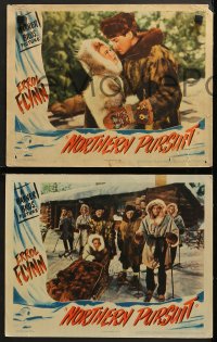 1d491 NORTHERN PURSUIT 6 LCs 1943 Mountie Errol Flynn pretends to help Nazis & betray Canada
