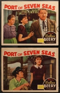 1d776 PORT OF SEVEN SEAS 3 LCs 1938 John Beal loves Maureen O'Sullivan, Preston Sturges