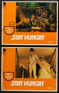 1d421 STAY HUNGRY 7 LCs 1976 wacky images of Arnold Schwarzenegger & Sally Field, Bob Rafelson!