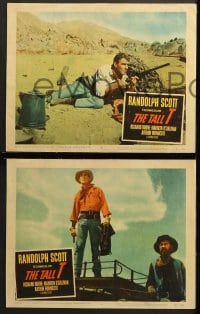 1d797 TALL T 3 LCs 1957 Budd Boetticher, Elmore Leonard, cowboy Randolph Scott!