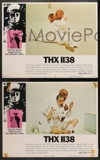 1d702 THX 1138 4 LCs 1971 first George Lucas, Robert Duvall, bleak futuristic fantasy sci-fi!