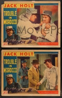 1d704 TROUBLE IN MOROCCO 4 LCs 1937 newspaper man Jack Holt & Mae Clarke compete in Casablanca!