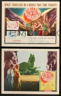 1d331 VALLEY OF THE DRAGONS 8 LCs 1961 Jules Verne, dinosaurs & giant spiders in a world time forgot!