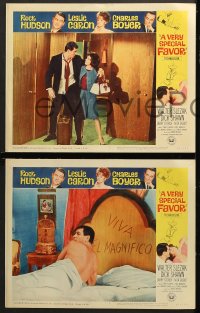 1d525 VERY SPECIAL FAVOR 6 LCs 1965 Charles Boyer, Rock Hudson, sexy Leslie Caron!