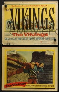 1d333 VIKINGS 8 LCs 1958 Kirk Douglas, beautiful Janet Leigh, Tony Curtis, Richard Fleischer!