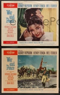 1d708 WAR & PEACE 4 LCs 1956 King Vidor, gorgeous Audrey Hepburn, Brett, Leo Tolstoy epic!