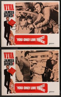 1d352 YOU ONLY LIVE TWICE 8 LCs R1970 Sean Connery as James Bond, Donald Pleasence as Blofeld!
