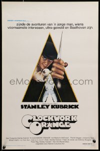 1f271 CLOCKWORK ORANGE Belgian 1972 Stanley Kubrick classic, Philip Castle art of Malcolm McDowell!