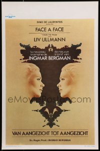 1f283 FACE TO FACE Belgian 1976 Ansikte mot ansikte, Ingmar Bergman, Liv Ullmann, Wilcox art!