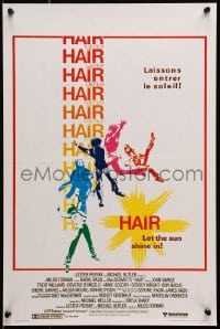 1f288 HAIR Belgian 1979 Milos Forman, Treat Williams, musical, great Bill Gold artwork!