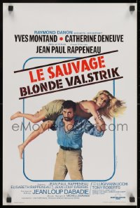 1f301 LOVERS LIKE US Belgian 1976 wacky art of Yves Montand & Catherine Deneuve, Le Sauvage!