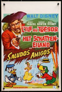 1f320 TREASURE ISLAND/SALUDOS AMIGOS Belgian 1970s Walt Disney double-bill!