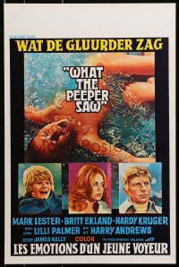 1f322 WHAT THE PEEPER SAW Belgian 1972 Mark Lester, sexy Britt Ekland, Hardy Kruger, Lilli Palmer!