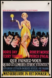 1f323 WHERE WERE YOU WHEN THE LIGHTS WENT OUT Belgian 1968 McGinnis artwork of sexy Doris Day!