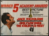 1f230 ONE FLEW OVER THE CUCKOO'S NEST awards British quad 1976 great c/u of Jack Nicholson, Forman classic