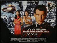1f238 TOMORROW NEVER DIES DS British quad 1997 Pierce Brosnan as James Bond, Yeoh, Teri Hatcher!