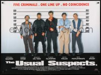 1f241 USUAL SUSPECTS DS British quad 1995 Kevin Spacey with watch, Baldwin, Byrne, Palminteri!