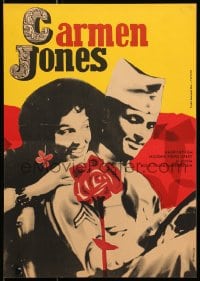 1f098 CARMEN JONES Czech 11x16 1965 different art of Dorothy Dandridge & Belafonte by Duchon!