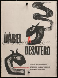 1f099 DEVIL & THE 10 COMMANDMENTS Czech 12x15 1963 when the devil gets into a woman, Tesar art!