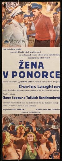 1f091 DEVIL & THE DEEP Czech 11x29 1937 Gary Cooper, Tallulah Bankhead, Charles Laughton!