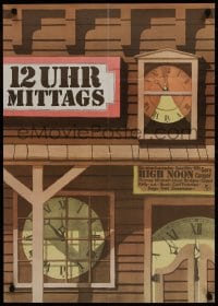 1f595 HIGH NOON East German 23x32 R1977 Gary Cooper, Fred Zinnemann classic, M. de Maiziere art!