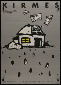 1f596 HODY East German 23x32 1988 Andrej Lettrich, art of house and money dropping by K. Winkler!