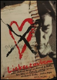 1f606 LOVE THE MAGICIAN East German 23x32 1988 Carlos Saura, heart crossed out and sad person!