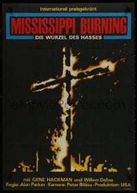 1f612 MISSISSIPPI BURNING East German 23x32 1989 Gene Hackman, Willem Dafoe, burning cross!