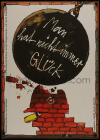 1f622 RAZ NA RAZ NE PRIKHODITSYA East German 23x32 1989 Ara Gabrielyan, wild wrecking ball artwork!