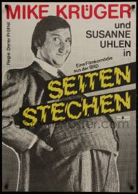 1f626 SEITENSTECHEN East German 23x32 1987 wacky image of Mike Kruger as a pregnant man!