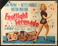 1f200 FOOTLIGHT SERENADE English 1/2sh 1942 sexy full-length Betty Grable, John Payne, Mature!