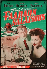 1f128 GOLDEN MASK Finnish 1954 Van Heflin, Wanda Hendrix, filmed in the Sahara, Kiviharju art!