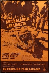 1f135 MAN FROM LARAMIE Finnish 1955 different image of James Stewart, directed by Anthony Mann!