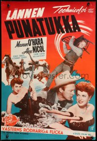 1f141 REDHEAD FROM WYOMING Finnish 1953 sexy Maureen O'Hara had a weapon for every kind of man!