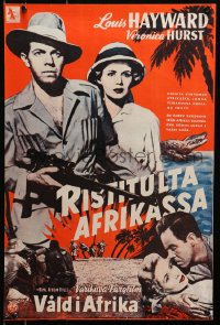 1f142 ROYAL AFRICAN RIFLES Finnish 1954 Louis Hayward, Veronica Hurst, art of charging riflemen!