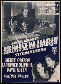 1f155 WUTHERING HEIGHTS Finnish 1955 Laurence Olivier is torn with desire for Merle Oberon!