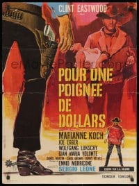1f410 FISTFUL OF DOLLARS French 23x31 R1970s Sergio Leone classic, Tealdi art of Clint Eastwood!