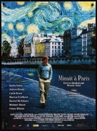 1f452 MIDNIGHT IN PARIS French 16x21 2011 cool image of Owen Wilson under Van Gogh's Starry Night!