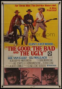 1f008 GOOD, THE BAD & THE UGLY Indian 1968 art of Clint Eastwood & Lee Van Cleef, Sergio Leone!