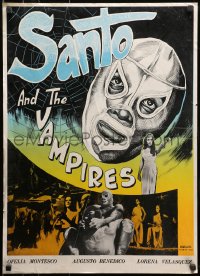 1f002 SAMSON VERSUS THE VAMPIRE WOMEN Iranian 1966 different art of Mexican masked wrestler Santo!