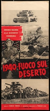 1f877 1940 FUOCO SUL DESERTO Italian locandina 1958 Fire in the Desert, World War II, different!